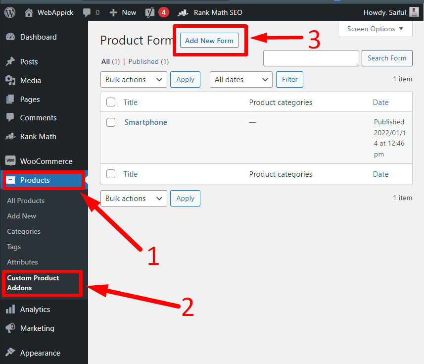 How to add a New form on Acowebs