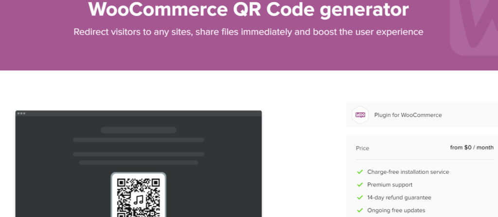 Preview of WooCommerce QR code generator plugin by Elfisght