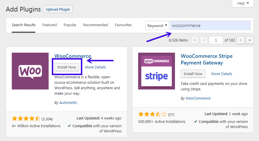 Installing WooCommerce