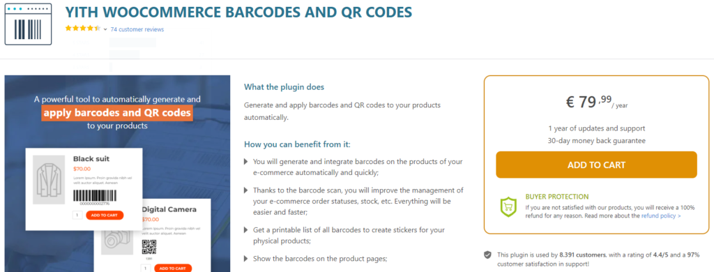 preview of YITH WooCommerce barcodes and QR codes plugin by YITH