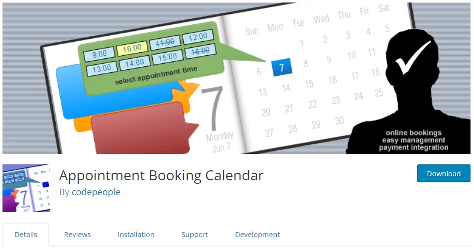 Appointment Booking Calendar plugin by codepeople