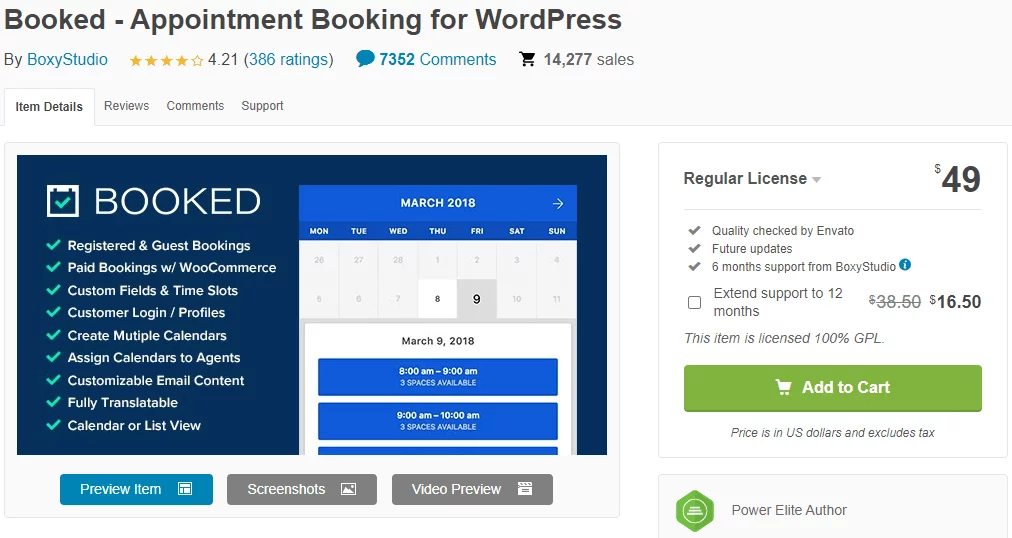 Booked - Appointment Booking for WordPress plugin by BoxyStudio