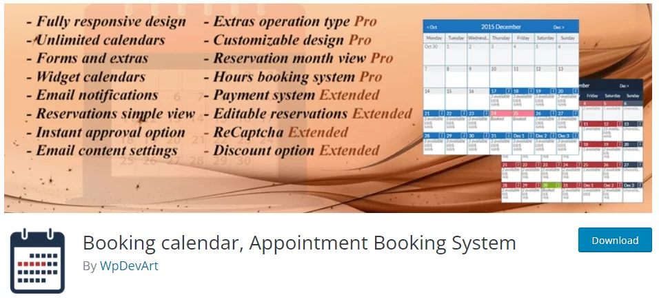 Booking calendar, Appointment Booking System by wpdevart
