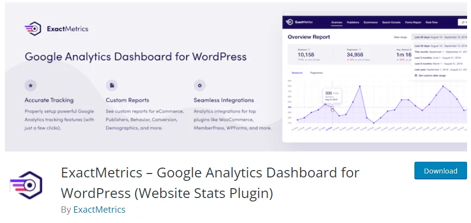 ExactMetrics Google Analytics Dashboard for WordPress plugin