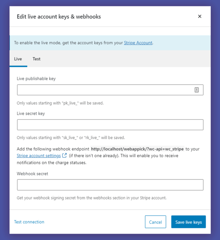 How to Configure Stripe for sites
