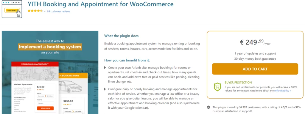 YITH Booking and Appointment for WooCommerce plugin by YITH