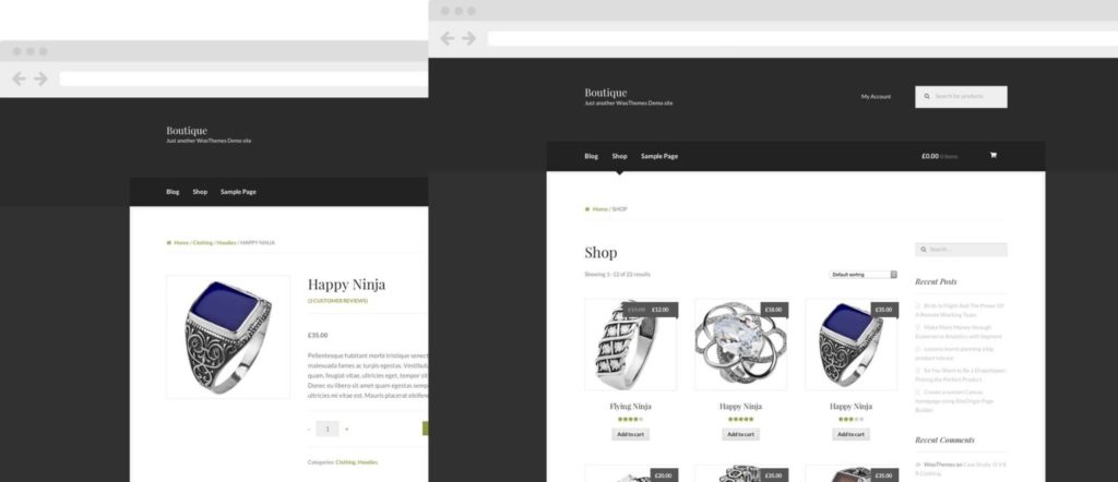 boutique WooCommerce Storefront child theme