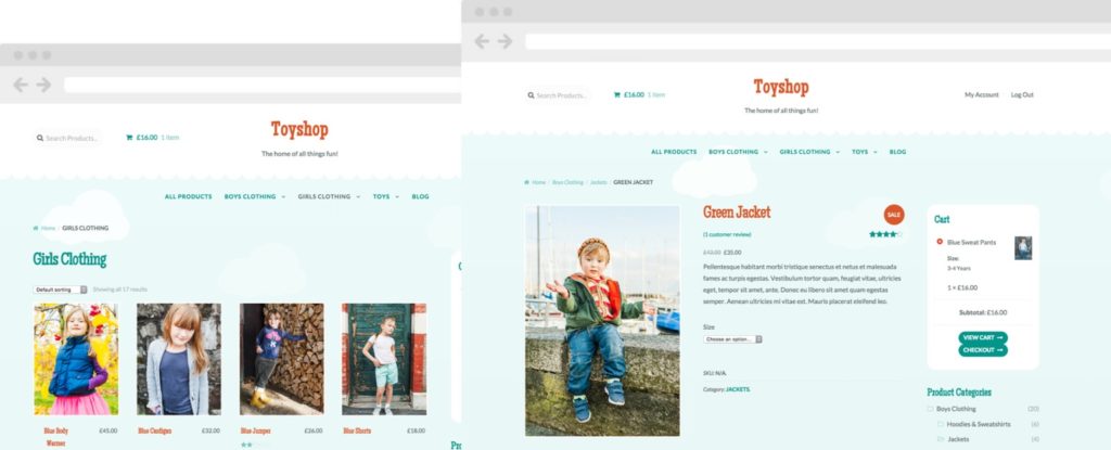 toyshop WooCommerce Storefront child theme