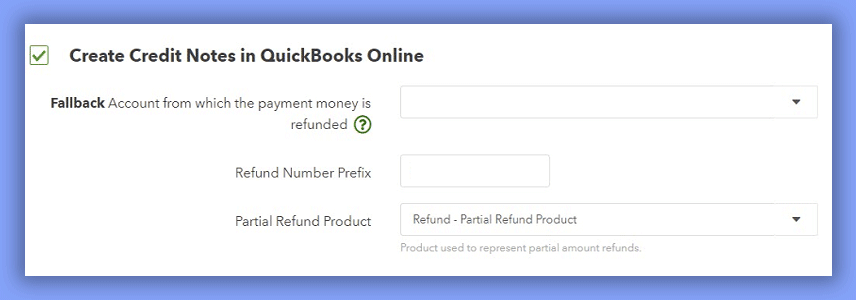Create credit notes on QuickBooks online