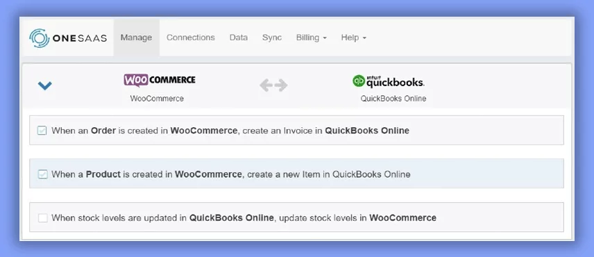OneSaaS integration with QuickBooks