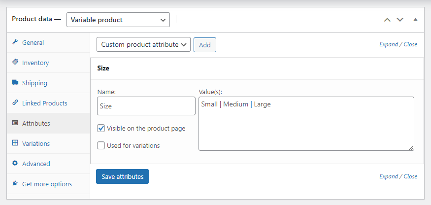 creating attribute from product data
