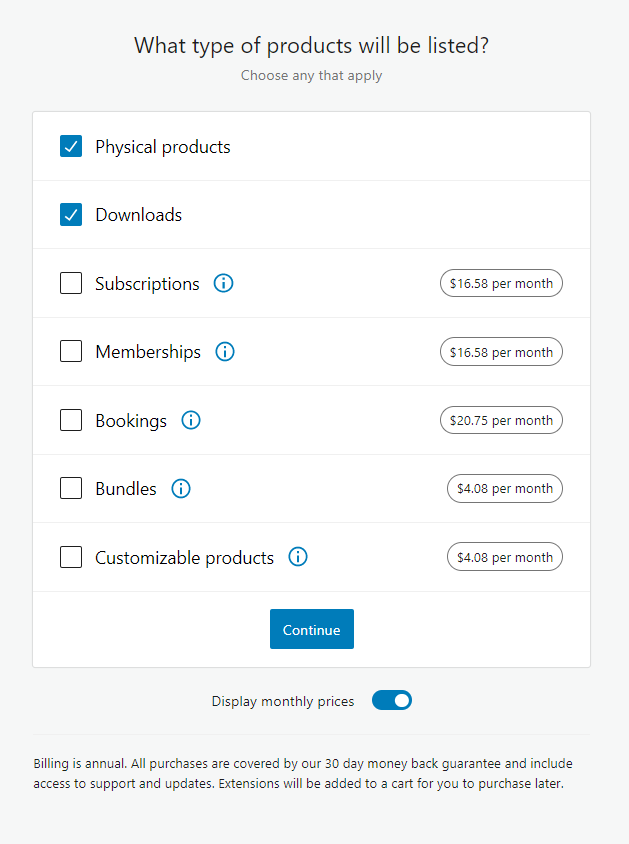 Product Type - WooCommerce Webshop