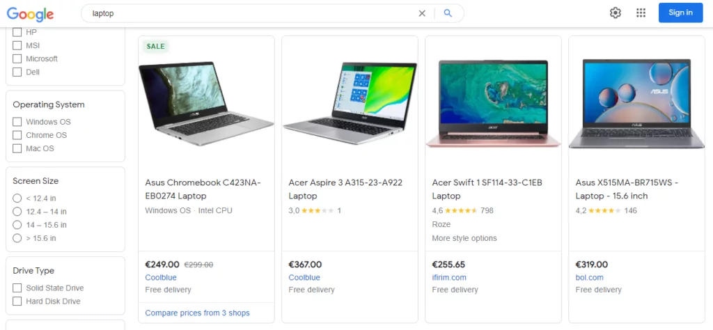 google shopping