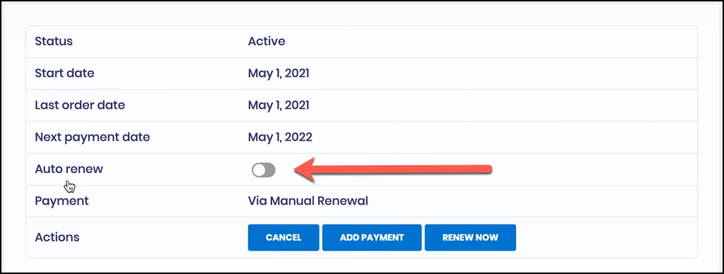 CTX feed Auto Renew option