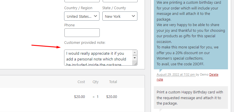 How to edit WooCommerce order notes