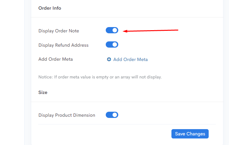 You can enable to display WooCommerce order notes from there.