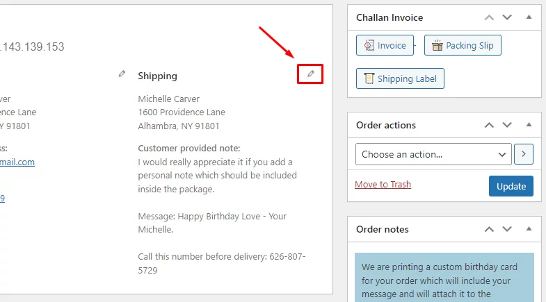How to edit WooCommerce order notes from the order pages