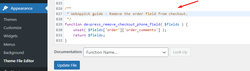 How to hide/remove the order notes field on the checkout page 