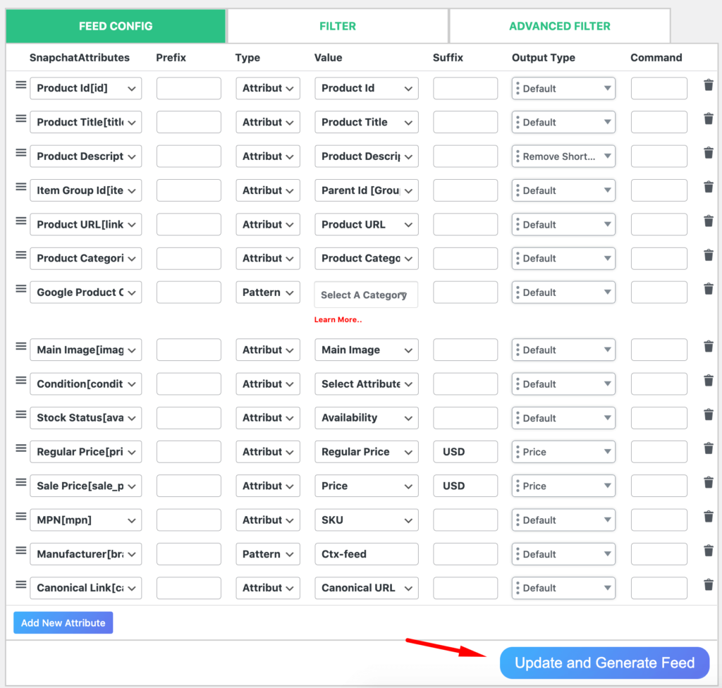 feed-configuration-for-snapchat