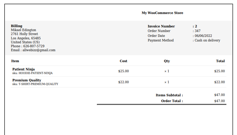 Here’s how the Challan invoice looks without any settings changes