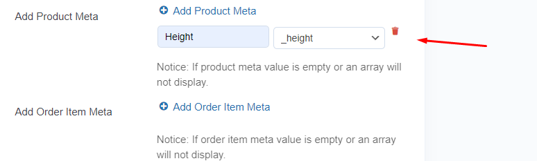 Add a product Meta field and select the options like these: And display product height in the product table