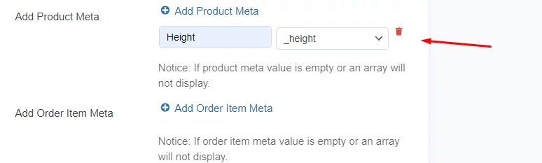 Add a product Meta field and select the options like these: And display product height in the product table