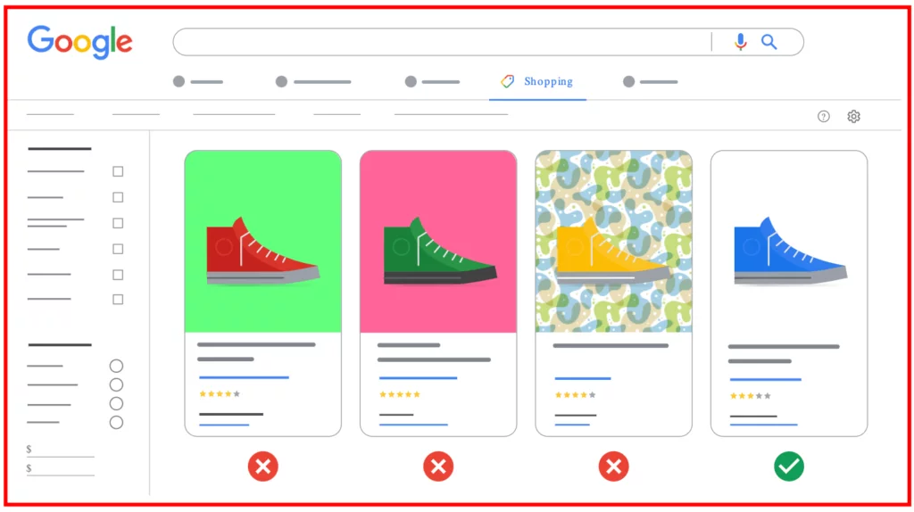 Google Shopping Ads Image Best Practices -  Use Either Solid White or Transparent Background
