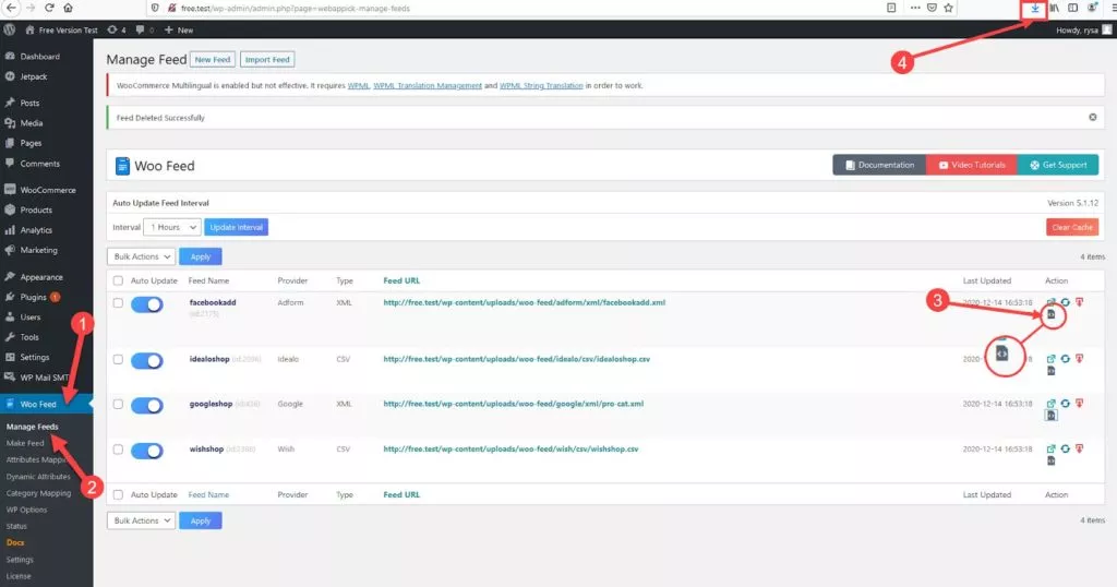 export/import product feed configuration