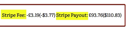 Stripe Fees in Challan Invoice