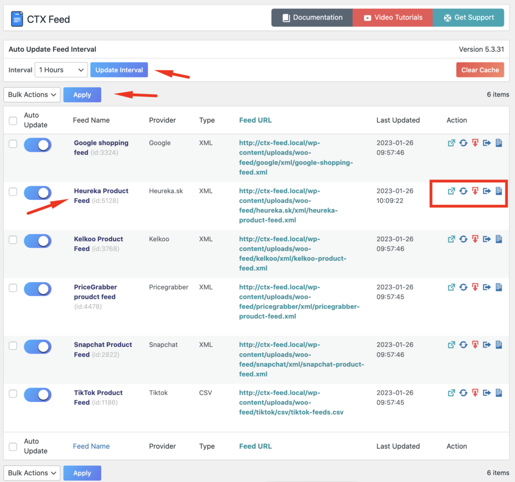 manage the heureka product feed created with ctx feed from the feed management page. 