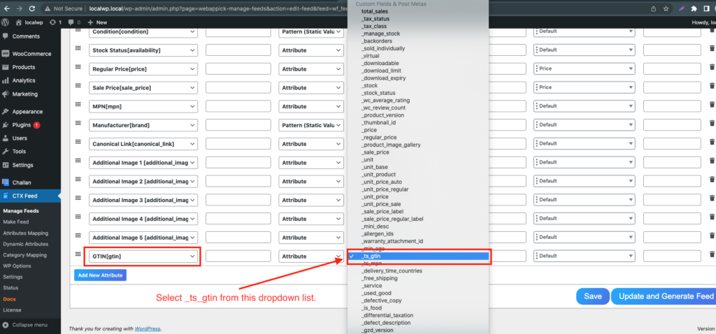 woocommerce Germanised plugin mpn or gtin feed configure