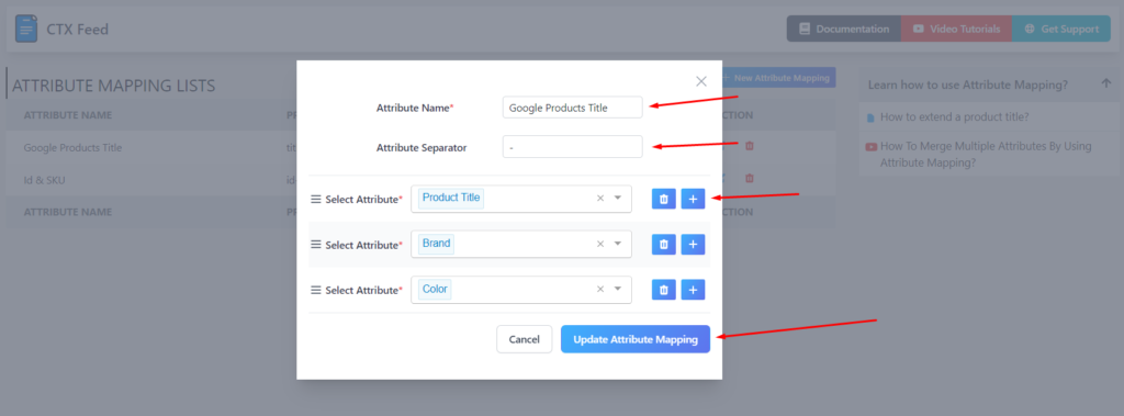 Attribute mapping Config