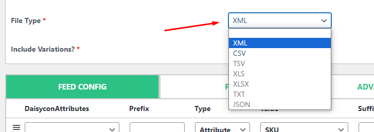 facebook XML feed specification