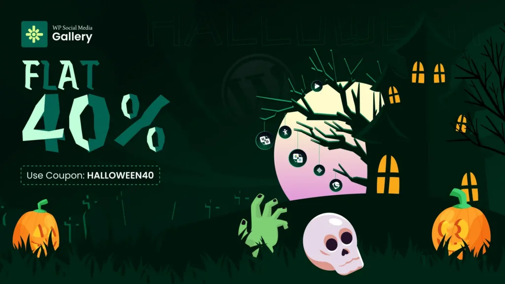 Best WordPress Halloween Deals & Coupons 2026 WP Social Media Gallery WordPress Halloween Deal