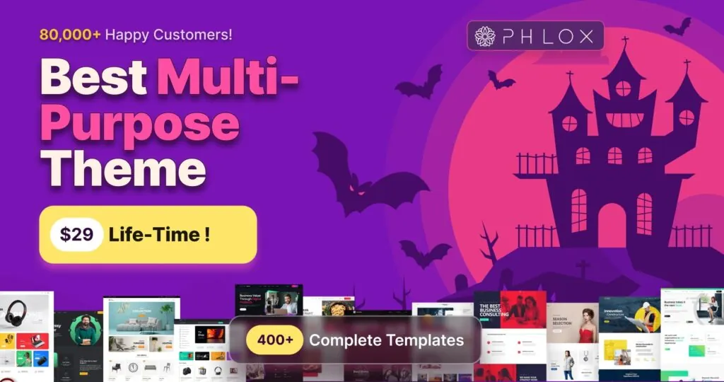 Best WordPress Halloween Deals & Coupons 2026 Phlox Pro WordPress Halloween Offer