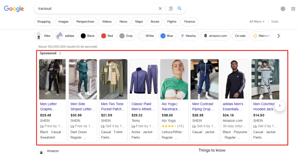 Google Shopping ads SERP