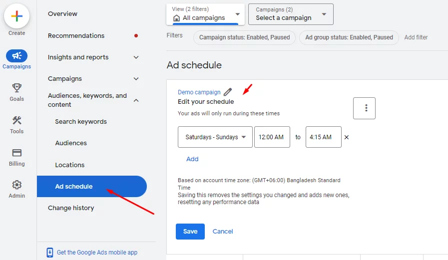 ad scheduling to improve Google Shopping ROAS