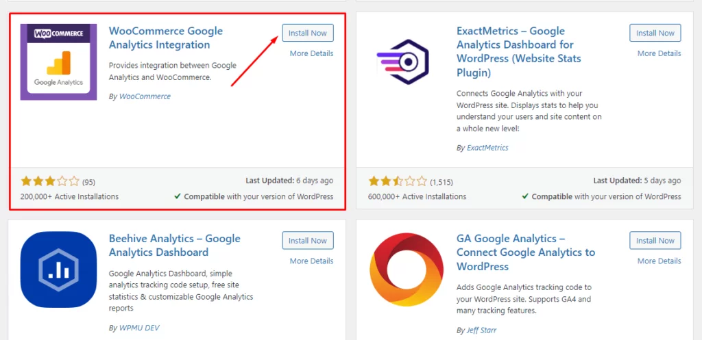 Google Analytics WooCommerce plugin