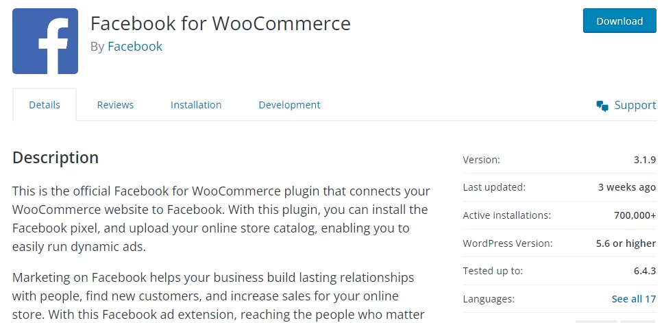WooCommerce Facebook plugin