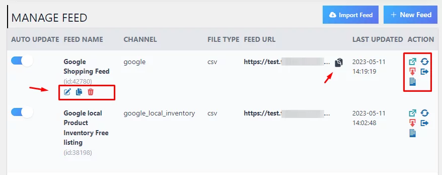 copy Google Merchant product feed
