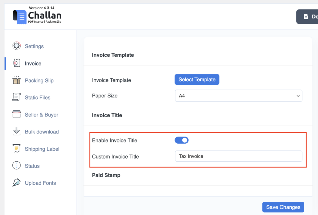 How to add a title to the invoice