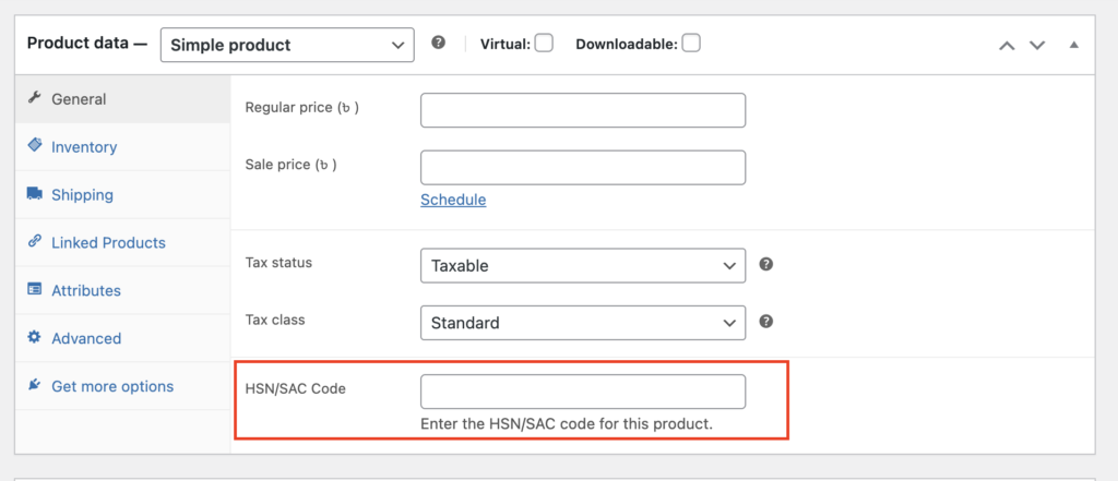 Add HSN/SAC Codes to Products