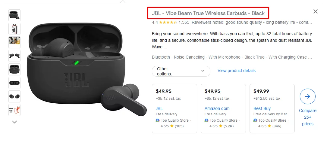 Google Shopping single entry