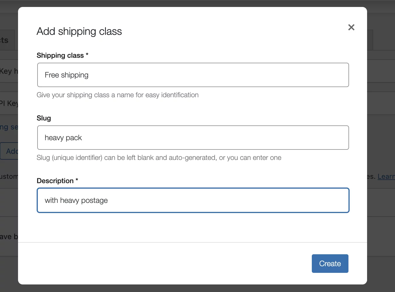 Add shipping class