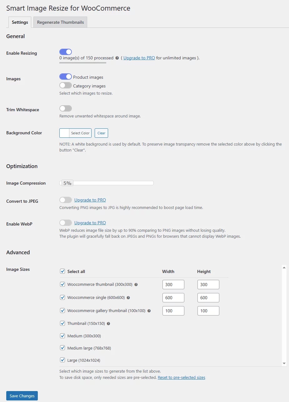 WooCommerce product image size plugin