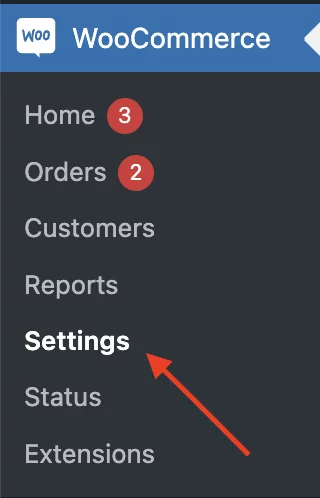 click on “Settings” from WooCommerce’s profile. 