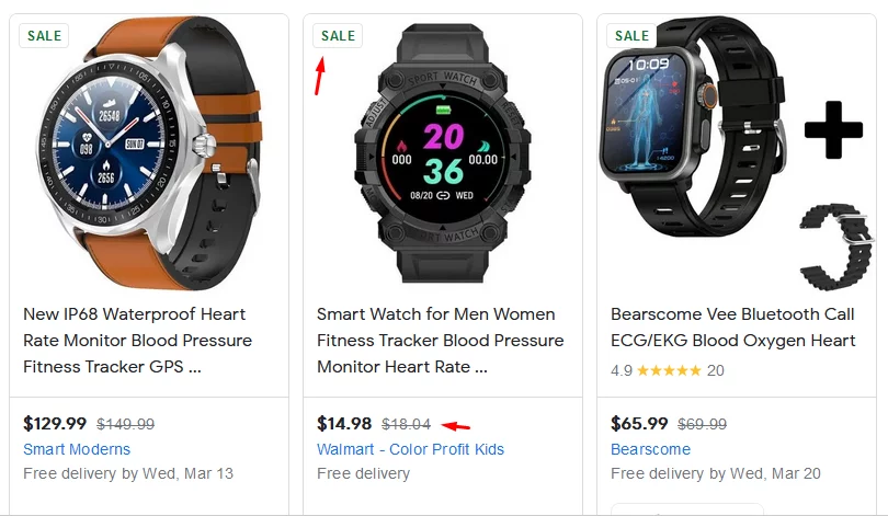 Google Shopping sale price