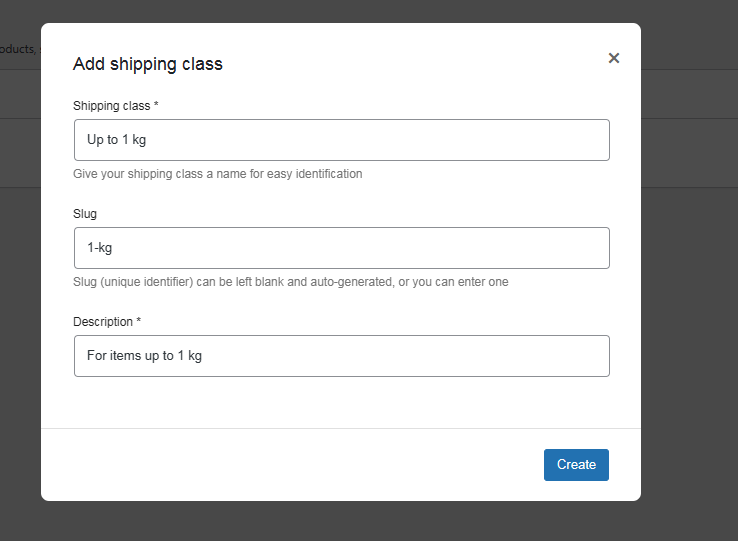 add shipping class