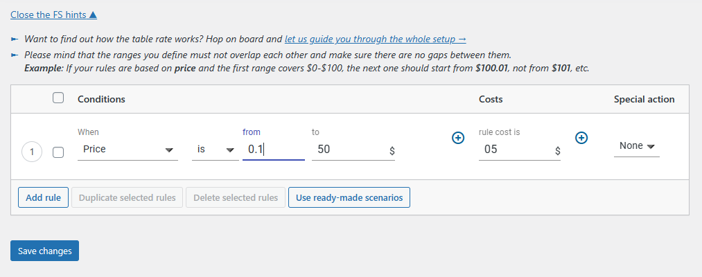 add price rule