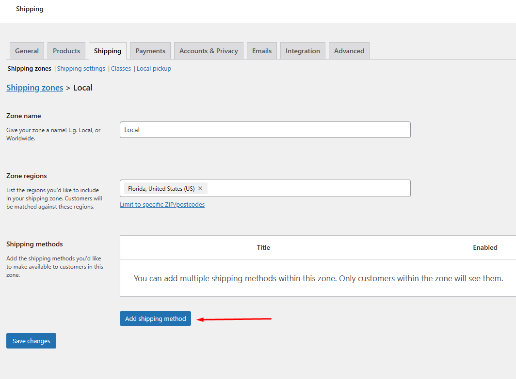 add shipping method for WooCommerce table rate shipping